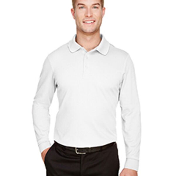 Devon & Jones CrownLux Performance® Men's Plaited Long Sleeve Polo DG20L CrownLux Performance® Men's Plaited Long Sleeve Polo Thumbnail