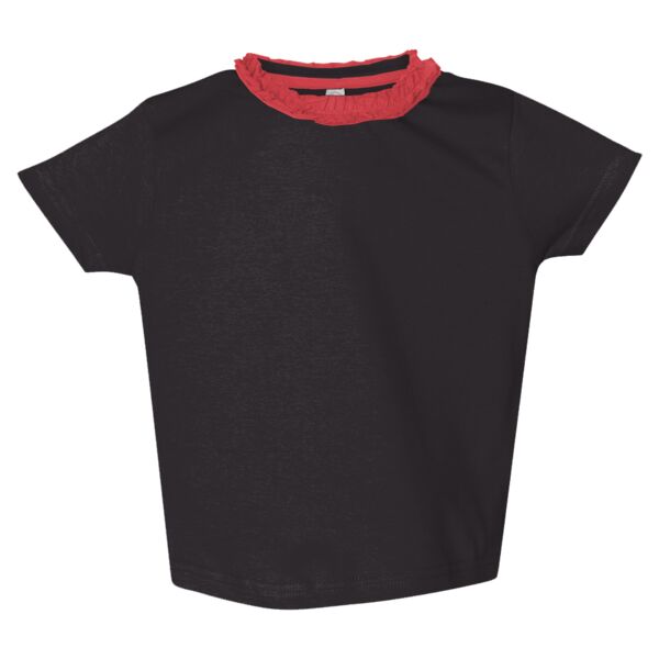 Rabbit Skins Toddler Girls' Ruffle Neck Fine Jersey Tee 3329 Toddler Girls' Ruffle Neck Fine Jersey Tee Thumbnail